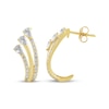 Thumbnail Image 3 of Pear-Shaped Lab-Grown Diamond Three-Row Curve Earrings 1 ct tw 10K Yellow Gold
