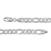 Thumbnail Image 3 of 6.6mm Diamond-Cut Figaro Chain Bracelet Solid Sterling Silver 8.5"