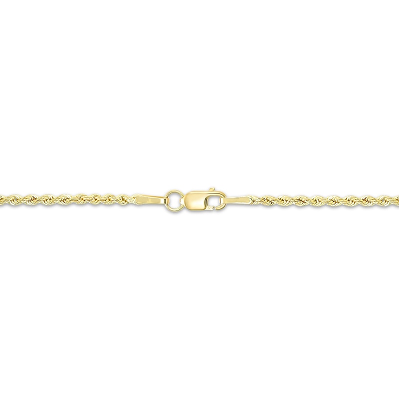 Main Image 2 of Openwork Heart Station Rope Chain Necklace Hollow 10K Yellow Gold 18"