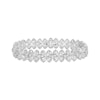 Thumbnail Image 1 of Pear-Shaped & Round-Cut Lab-Grown Diamond Flower Bracelet 18 ct tw 10K White Gold 7"