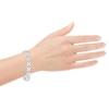 Thumbnail Image 4 of Pear-Shaped & Round-Cut Lab-Grown Diamond Flower Bracelet 18 ct tw 10K White Gold 7"
