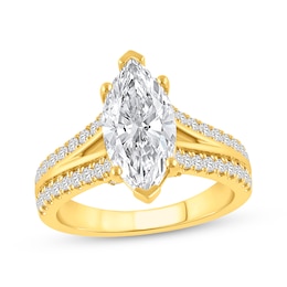 Now + Forever Marquise-Cut Lab-Grown Diamond Engagement Ring 3-1/2 ct tw 14K Yellow Gold
