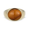 Thumbnail Image 3 of Men's Oval-Cut Tiger's Eye Quartz Signet Ring 10K Yellow Gold