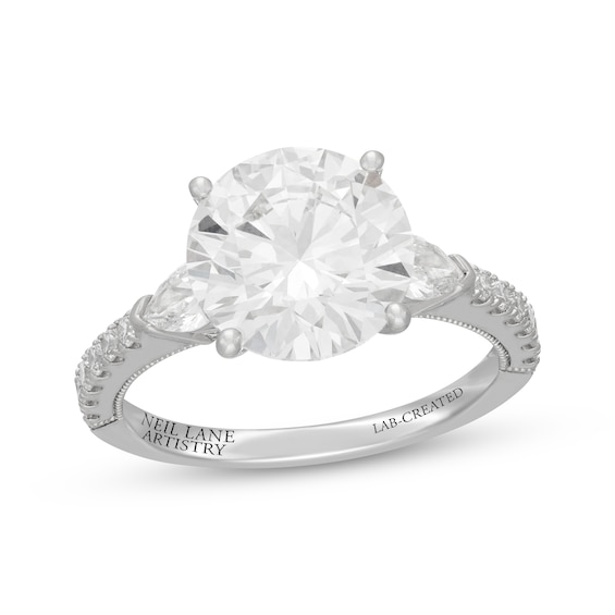 Neil Lane Artistry Round-Cut Lab-Grown Diamond Engagement Ring 4-3/4 ct tw 14K White Gold