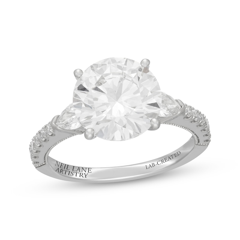 Main Image 1 of Neil Lane Artistry Round-Cut Lab-Grown Diamond Engagement Ring 4-3/4 ct tw 14K White Gold
