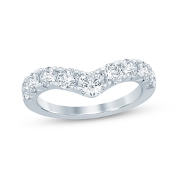 Lab-Grown Diamond Chevron Anniversary Ring 1-1/2 ct tw 14K White Gold