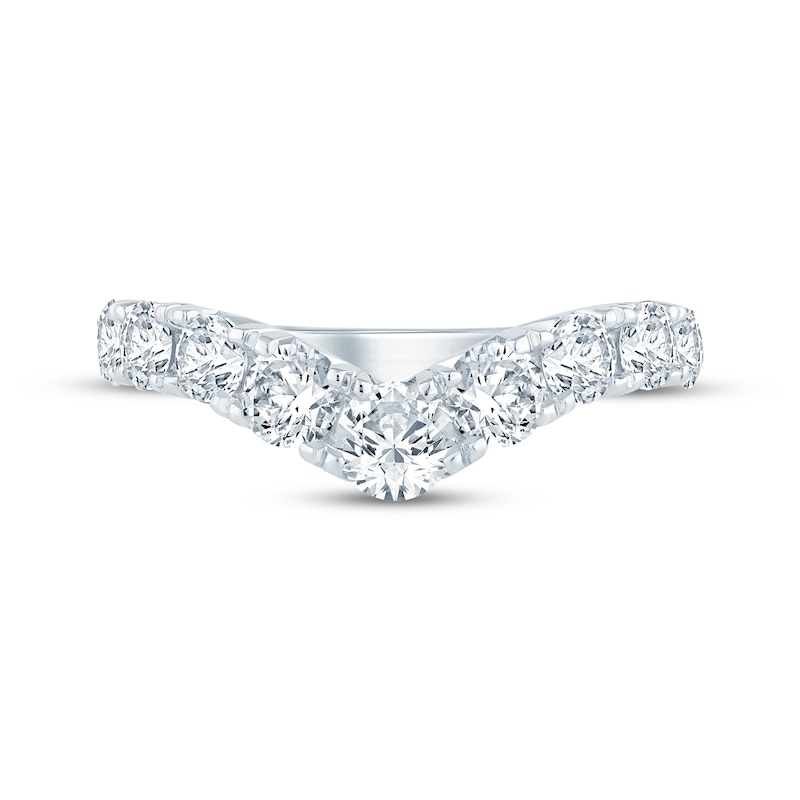 Main Image 4 of Lab-Grown Diamond Chevron Anniversary Ring 1-1/2 ct tw 14K White Gold