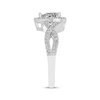 Thumbnail Image 2 of Pear-Shaped White Lab-Created Sapphire Halo Ring Sterling Silver