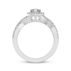 Thumbnail Image 3 of Pear-Shaped White Lab-Created Sapphire Halo Ring Sterling Silver