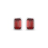 Thumbnail Image 2 of STUDIO BY KAY Emerald-Cut Garnet Bezel-Set Solitaire Stud Earrings Sterling Silver