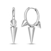 Thumbnail Image 1 of Men's Elongated Spike Hoop Earrings Stainless Steel