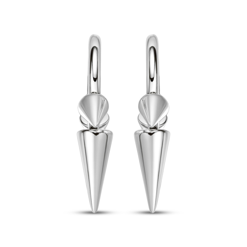 Main Image 2 of Men's Elongated Spike Hoop Earrings Stainless Steel