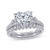 Thumbnail Image 1 of Heart-Shaped Lab-Grown Diamond Bridal Set 2-3/4 ct tw 14K White Gold