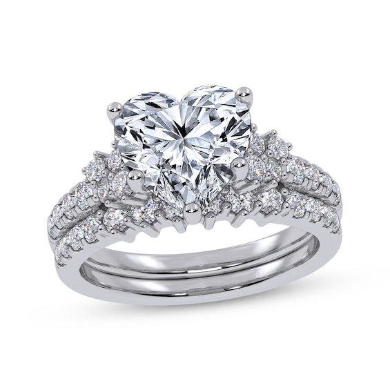 Heart-Shaped Lab-Grown Diamond Bridal Set 2-3/4 ct tw 14K White Gold