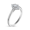Thumbnail Image 2 of Now + Forever Oval-Cut Diamond Starburst Halo Engagement Ring 1/4 ct tw 14K White Gold