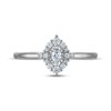 Thumbnail Image 3 of Now + Forever Oval-Cut Diamond Starburst Halo Engagement Ring 1/4 ct tw 14K White Gold