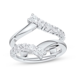 Now + Forever Diamond Graduated Bypass Enhancer Ring 1 ct tw 14K White Gold