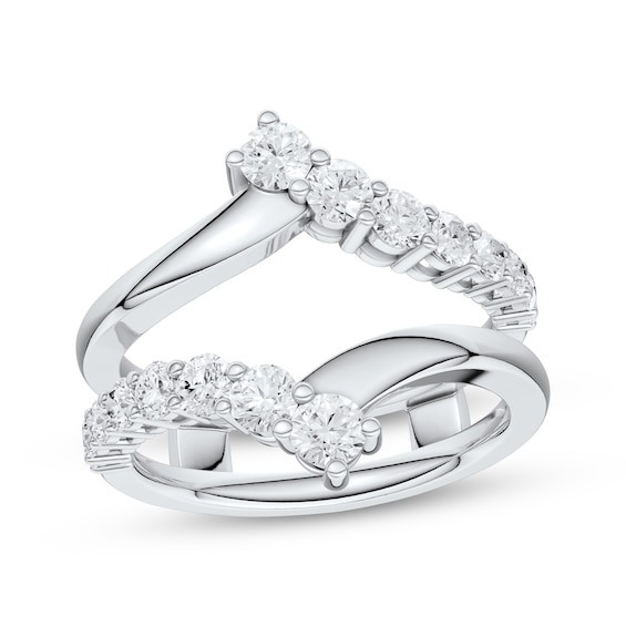 Now + Forever Diamond Graduated Bypass Enhancer Ring 1 ct tw 14K White Gold