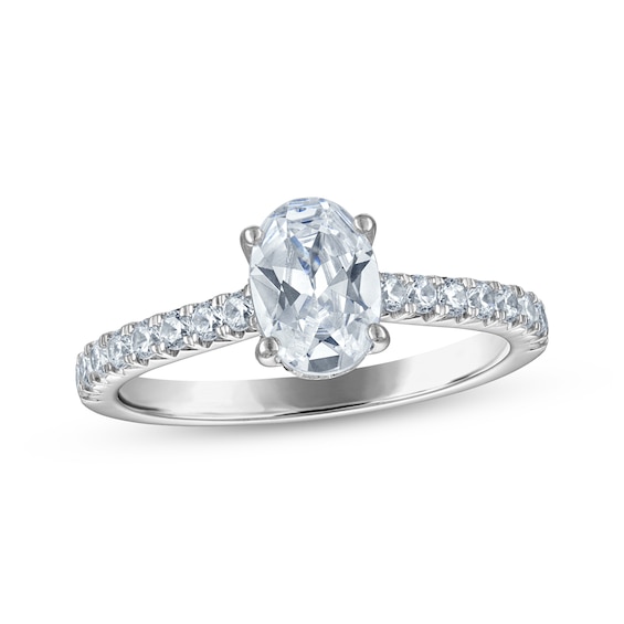 Now + Forever Certified Oval-Cut Diamond Engagement Ring 1-1/4 ct tw Platinum