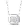 Thumbnail Image 2 of STUDIO BY KAY Multi-Diamond Octagon Frame Necklace 1/6 ct tw Sterling Silver 18"