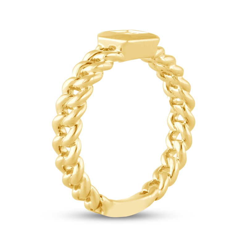 Main Image 2 of STUDIO BY KAY Baguette-Cut Multi-Diamond Chain Link Ring 1/10 ct tw 24K Yellow Gold Vermeil Sterling Silver