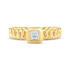 Thumbnail Image 3 of STUDIO BY KAY Baguette-Cut Multi-Diamond Chain Link Ring 1/10 ct tw 24K Yellow Gold Vermeil Sterling Silver