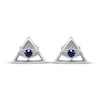 Thumbnail Image 2 of Blue Sapphire & Diamond Accent Eye of Providence Stud Earrings 1/20 ct tw Sterling Silver