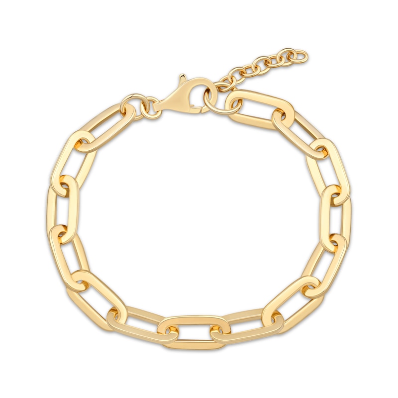Main Image 2 of STUDIO BY KAY 8mm Paperclip Chain Bracelet 24K Yellow Gold Vermeil Solid Sterling Silver 7.5"