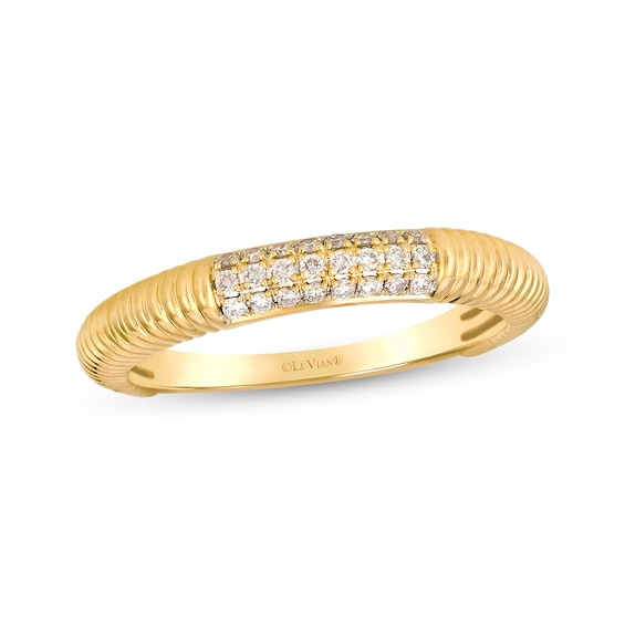 Le Vian Diamond Ribbed Ring 1/8 ct tw 14K Honey Gold