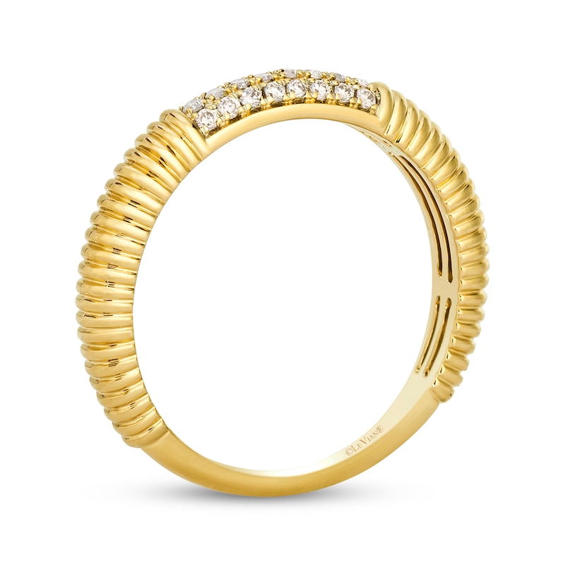 Main Image 3 of Le Vian Diamond Ribbed Ring 1/8 ct tw 14K Honey Gold