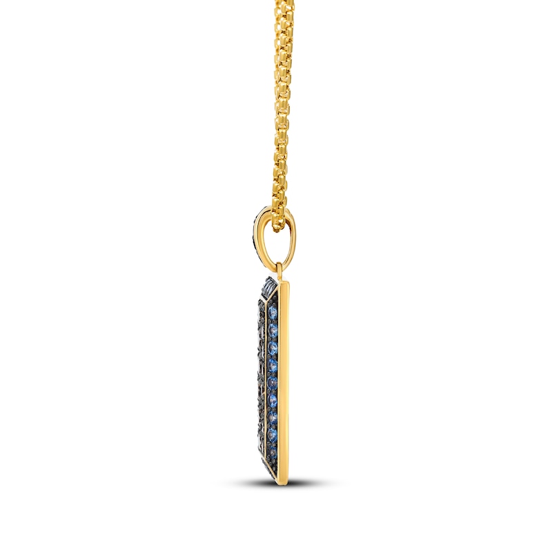 Main Image 2 of Le Vian Men's Diamond & Blue Sapphire Necklace 1-3/8 ct tw 14K Honey Gold 22"