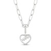 Thumbnail Image 1 of Charmed Memories "Mama" Heart Charm Paperclip Necklace Sterling Silver 18"