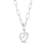 Thumbnail Image 2 of Charmed Memories "Mama" Heart Charm Paperclip Necklace Sterling Silver 18"