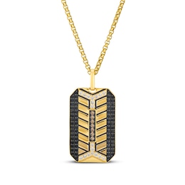 Le Vian Men's Diamond Octagon Tag Necklace 1-1/5 ct tw 14K Honey Gold 22"