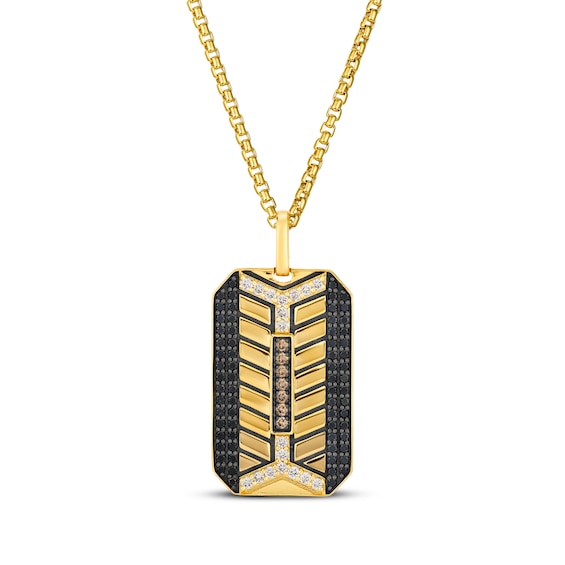 Le Vian Men's Diamond Octagon Tag Necklace 1-1/5 ct tw 14K Honey Gold 22"