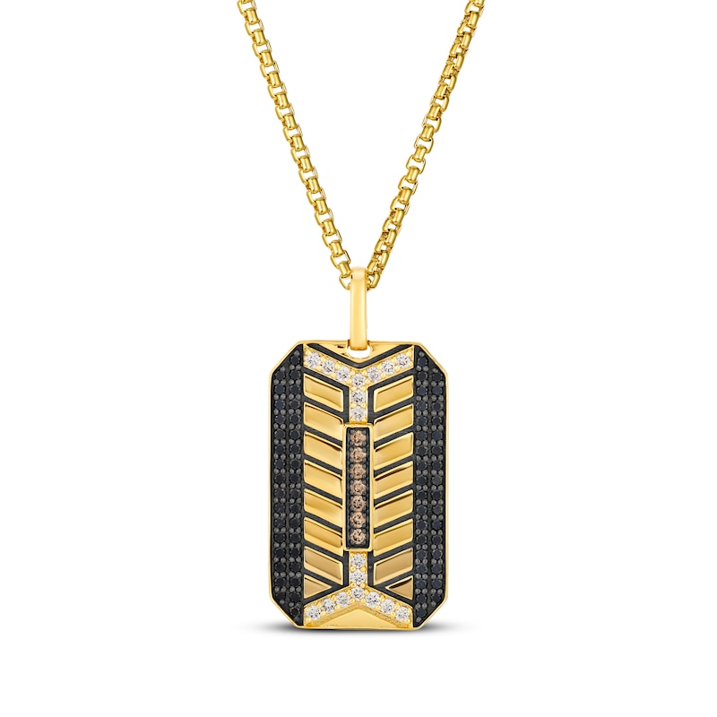 Main Image 1 of Le Vian Men's Diamond Octagon Tag Necklace 1-1/5 ct tw 14K Honey Gold 22"