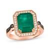 Thumbnail Image 1 of Le Vian Emerald-Cut Emerald Ring 3/8 ct tw Diamonds 14K Strawberry Gold