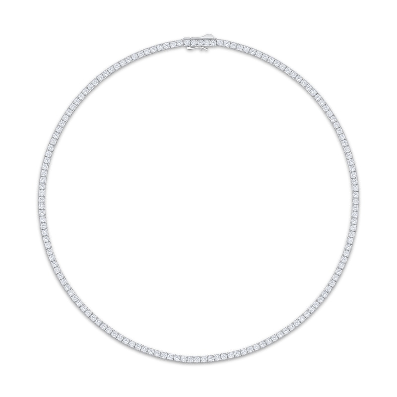 Main Image 1 of Self-Correcting Lab-Grown Diamond Tennis Necklace 10 ct tw 14K White Gold 17"
