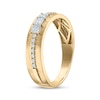 Thumbnail Image 2 of Now + Forever Men's Square-Cut Diamond Three-Stone Wedding Band 1/2 ct tw 10K Yellow Gold