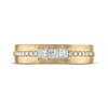 Thumbnail Image 3 of Now + Forever Men's Square-Cut Diamond Three-Stone Wedding Band 1/2 ct tw 10K Yellow Gold