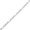 Thumbnail Image 2 of Emerald-Cut Lab-Created Opal & White Lab-Created Sapphire Station Bracelet Sterling Silver 7.25"
