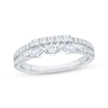 Thumbnail Image 1 of Now + Forever Round & Marquise-Cut Diamond Two-Row Anniversary Ring 1/2 ct tw 10K White Gold