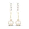 Thumbnail Image 2 of KAY Lab-Grown Diamonds Cultured Pearl Drop Earrings 1/4 ct tw 10K Yellow Gold