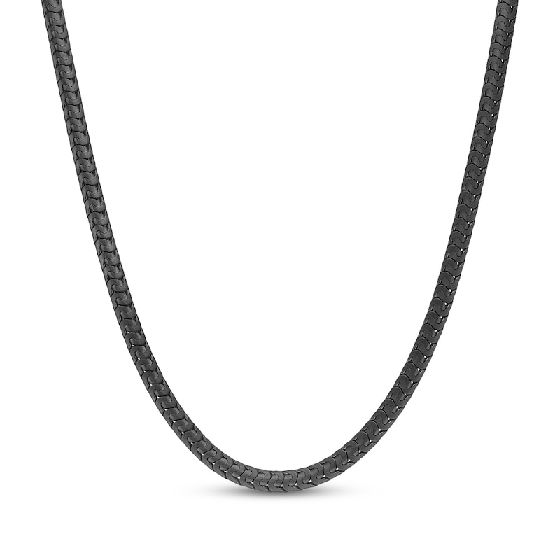 Main Image 1 of 6.5 mm Chain Necklace Black Ion-Plated Stainless Steel 22"