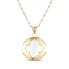 Thumbnail Image 1 of STUDIO BY KAY Mother-of-Pearl Clover Puff Disc Necklace 24K Yellow Gold Vermeil Sterling Silver 18"