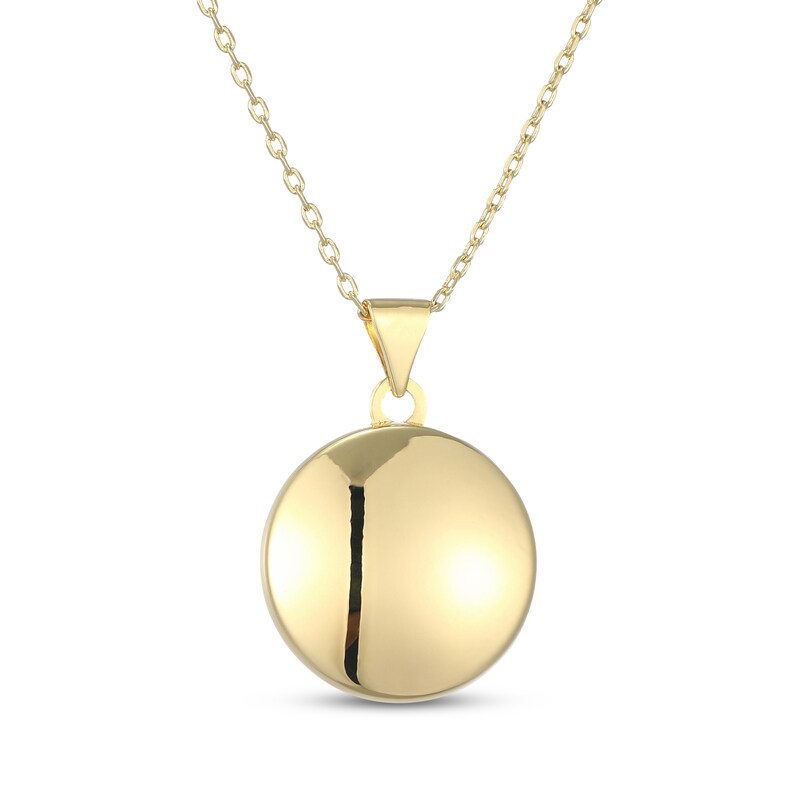 Main Image 3 of STUDIO BY KAY Mother-of-Pearl Clover Puff Disc Necklace 24K Yellow Gold Vermeil Sterling Silver 18"