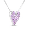 Thumbnail Image 2 of Pink Lab-Created Sapphire Pavé Heart Necklace Sterling Silver 18"