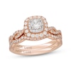 Thumbnail Image 1 of Neil Lane Round-Cut Diamond Double Halo Bridal Set 7/8 ct tw 14K Two-Tone Gold