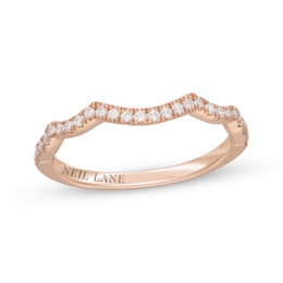Neil Lane Diamond Contoured Wedding Ring 1/5 ct tw 14K Rose Gold