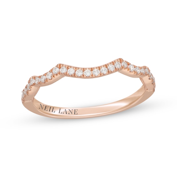 Neil Lane Diamond Contoured Wedding Ring 1/5 ct tw 14K Rose Gold